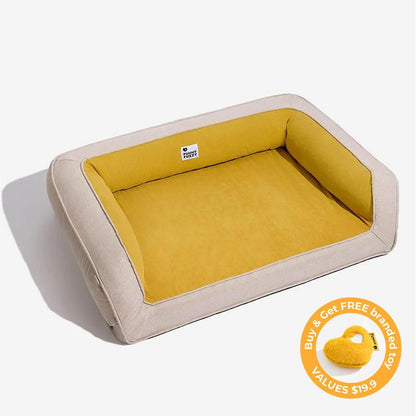 FUNNYFUZZY Ultimate Lounger Full Support Comfortable Orthopedic Dog & Cats Sofa Bed with Memory Foam Orthopedic Foam, Non-Slip Bottom, Removable Cover, Machine-Wash, Detachable Design