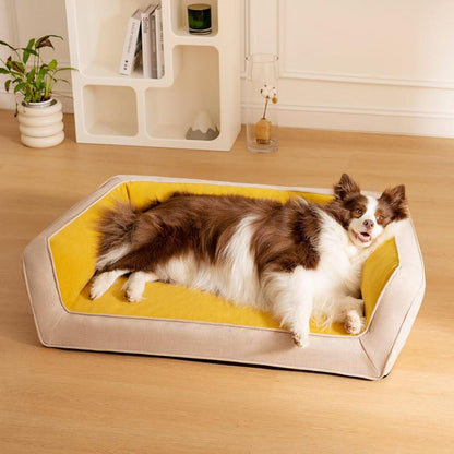 FUNNYFUZZY Ultimate Lounger Full Support Comfortable Orthopedic Dog & Cats Sofa Bed with Memory Foam Orthopedic Foam, Non-Slip Bottom, Removable Cover, Machine-Wash, Detachable Design